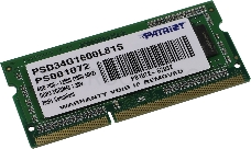 Память Patriot SL 4GB DDR3 1600MHz SO-DIMM PSD34G1600L81S PC3-12800, 1.35V 1*4GB CL11
