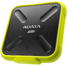 Внешний  твердотельный жесткий диск 3.3 256GB ADATA SD700 External SSD ASD700-256GU31-CYL USB 3.1 Gen 1, 440/440, IOPS 32/19K, MTBF 2M, 3D V-NAND TLC, 256MB, 200TBW, DWPD, IP68, Yellow, RTL