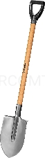 Лопата ЗУБР 39447  ''мастер-нс'' штыковая из нержавеющей стали деревянный черенок с рукояткой
