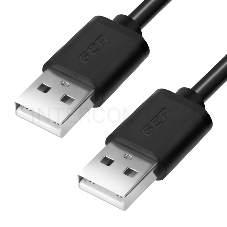 Кабель Greenconnect 1.0m USB 2.0, AM/AM, черный, 28/28 AWG, экран, армированный, морозостойкий, GCR-UM5M-BB2S-1.0m