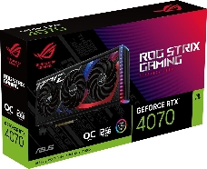 Видеокарта Asus PCI-E 4.0 ROG-STRIX-RTX4070-O12G-GAMING NVIDIA GeForce RTX 4070 12288Mb 192 GDDR6X 2610/21000 HDMIx2 DPx3 HDCP Ret