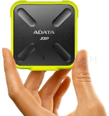 Внешний  твердотельный жесткий диск 3.3 256GB ADATA SD700 External SSD ASD700-256GU31-CYL USB 3.1 Gen 1, 440/440, IOPS 32/19K, MTBF 2M, 3D V-NAND TLC, 256MB, 200TBW, DWPD, IP68, Yellow, RTL