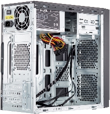Корпус Foxline FL-702, mATX, 1x5.25EXT, 1x3.5EXT, 2x3.5INT, 2xUSB3.0, HDA, w/o FAN, w/450W ATX PSU, w/1.2m EU pwr cord