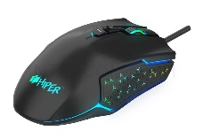 Мышь игровая HIPER DRAKKAR (GMUS-3000) Black USB {4000 dpi, 8 кнопок, USB кабель 1.6м, черный}