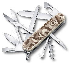 Нож перочинный Victorinox Huntsman (1.3713.941) 91мм 15функций камуфляж пустыни карт.коробка