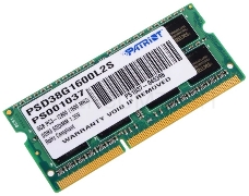 Память Patriot 8GB DDR3 1600MHz  SO-DIMM  (PC3-12800) PSD38G1600L2S