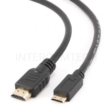 Кабель HDMI-miniHDMI Gembird/Cablexpert , v1.4, 19M/19M, 1.8м, 3D, Ethernet, черный, позол.разъемы, экран, пакет(CC-HDMI4C-6)