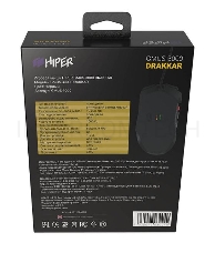 Мышь игровая HIPER DRAKKAR (GMUS-3000) Black USB {4000 dpi, 8 кнопок, USB кабель 1.6м, черный}