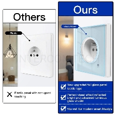 Розетка 1-пост. MOES Smart Socket WK-EU, Wi-Fi, 95-250 В, 16А, встраиваемая IP20, шторки + ЗК, белая