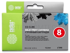 Картридж струйный Cactus CS-CLI8C голубой для Canon MP470/MP500/MP510/MP520 (12ml)