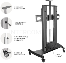 Стойка для телевизора с кронштейном ONKRON TS2210 55-100, мобильная, чёрная