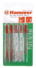 Полотно для лобзика Пилка для лобзика (набор) Hammer Flex 204-902 JG WD-PL set No2 (5pcs)  дерево\пластик 3 вида, 5шт. [30579]