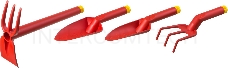 Набор GRINDA 421360-H4  4 предмета: Совок посадочный широкий, узкий, рыхлитель, мотыга-рыхлитель