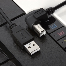 Кабель Greenconnect 3.0m USB 2.0, AM/BM угловой, черный, 28/28 AWG, экран, армированный, морозостойкий, GCR-UPC3M2-BB2S-3.0m