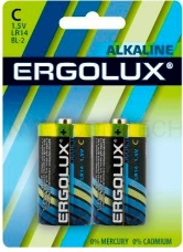 Элемент питания алкалиновый LR14 BL-2 LR14 BL-2 1.5В Alkaline (блист.2шт) Ergolux 11751