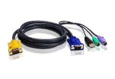 Шнур, мон., клав.+мышь USB, SPHD=)HD DB15+USB A-Тип+2x6MINI-DIN, Male-4xMale,  8+8 проводов, опрессованный,   1.8 метр., черный, (с поддерKой KVM PS/2) USB-PS/2 HYBRID CABLE. 1.8M