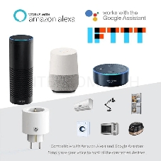 Розетка 1-пост. MOES Smart Socket WK-UEU16-M, Wi-Fi, 250 В, 16А, встраиваемая IP20, шторки + ЗК, белая