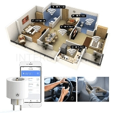 Розетка 1-пост. MOES Smart Socket WK-UEU16-M, Wi-Fi, 250 В, 16А, встраиваемая IP20, шторки + ЗК, белая