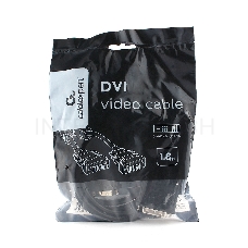 Кабель DVI-D single link Cablexpert CC-DVIL-BK-6, 19M/19M, 1.8м, CCS, черный, экран, феррит.кольца, пакет