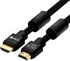 Кабель GCR 12.0m HDMI версия 2.0, HDR 4:2:0, Ultra HD, 4K 60 fps 60Hz/5K*30Hz, 3D, AUDIO, 18.0 Гбит/с, 28/28 AWG, OD7.8mm, тройной экран, черный нейлон, AL корпус черный, фер.кольца, GCR-52195 GCR Кабель 12.0m HDMI версия 2.0, HDR 4:2:0, Ultra HD, 4K 60 f