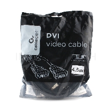 Кабель DVI-D single link Cablexpert CC-DVIL-BK-15, 19M/19M, 4.5м, черный, экран, феррит.кольца, пакет