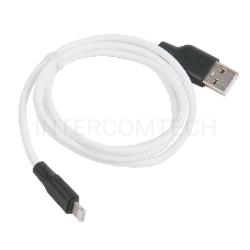 Кабель USB 2.0 hoco X21, силиконовая оплетка, AM/Lightning M, бело-черный, 1м