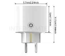 Розетка 1-пост. MOES Smart Socket WK-UEU16-M, Wi-Fi, 250 В, 16А, встраиваемая IP20, шторки + ЗК, белая