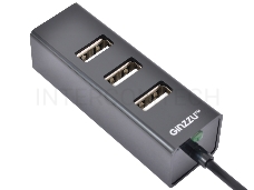 Концентратор USB2.0 HUB 4-х портовый GR-474UB Ginzzu USB 2.0 4 port, 1,1m cable