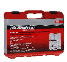 Набор слесарно-монтажный MATRIX 13586  с квадратами 1/4'' 1/2'' и  5/16'' 112 предм. profi