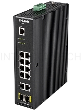 Коммутатор  D-Link DIS-200G-12S/A1A, L2 Managed Industrial Switch with 10 10/100/1000Base-T and 2 1000Base-X SFP ports 8K Mac address, 802.3x Flow Control, 802.3ad Link Aggregation, Port Mirroring, 128 of 802.1Q