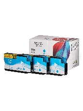 Набор струйных картриджей Sakura CZ134A (№711 Cyan 3-pack) для HP, голубой, 26 мл.