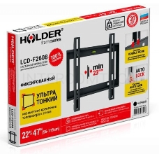 Кронштейн для телевизора Holder LCD-F2608 черный 22-47 макс.40кг настенный фиксированный