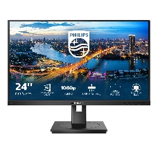 Монитор 23.8 PHILIPS 243B1/00 Black с поворотом экрана (IPS, 1920x1080, 75Hz, 4 ms, 178°/178°, 250 cd/m, 50M:1, +HDMI 1