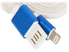 Кабель Gembird  USB 2.0 Cablexpert CC-ApUSBb1m, AM/Lightning 8P, 1м, силиконовый шнур, разъемы синий металлик, пакет