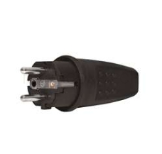 Вилка прямая c заземлением каучук 16А 250В IP44 (602227) UNIVersal