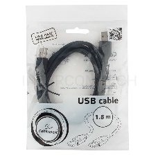 Кабель USB 2.0 Pro Cablexpert CCP-USB2-AMAM-6, AM/AM, 1.8м, экран, черный, пакет