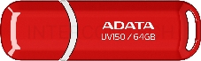 Флеш Диск 64GB ADATA UV150, USB 3.0, Красный
