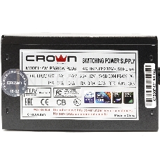 Блок питания CROWN CM-PS500W PLUS (ATX 500W, EMI/CE, 20+4in 450mm, 120mm red FAN, SATA*4, IDE*4, FDD*1, 4+4pin, 6+2pin PCI-E*1, кабель питания 1.2м, слюда)