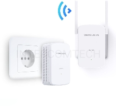 Комплект гигабитных Wi-Fi адаптеров Mercusys Powerline AV1000 Powerline kit with 300Mbps Wi-Fi, plug and play, up to 300 meters over an existing electrical circuit, the kit includes a MP510 and a MP500.