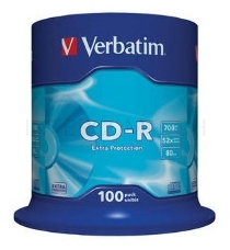 Диск CD-R Verbatim 700Mb 52x Cake Box (100шт) (43411)