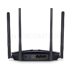 Роутер Mercusys MR70X AX1800 Dual-Band WiFi 6 Router, 574 Mbps at 2.4 GHz + 1201 Mbps at 5 GHz,  4× Fixed External Antennas, 3× Gigabit LAN Ports, 1× Gigabit WAN Port, 1024-QAM, OFDMA, Router/Access Point Mode, MU-MIMO, WPA3, TWT, BSS Color