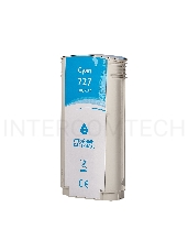 Струйный картридж Sakura B3P19A (№727 Cyan) для HP, голубой, 130 мл.