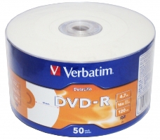 Диск DVD-R Verbatim 4,7 Gb 16x DataLife Inkjet Printable, Shrink, 50 шт (43793)