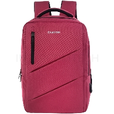 Рюкзак CANYON BPE-5, Laptop backpack for 15.6 inch, Product spec/size(mm): 400MM x300MM x 120MM(+60MM), Red, EXTERIOR materials:100% Polyester, Inner materials:100% Polyestermax weight (KGS): 12kgs