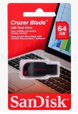 Флеш Диск Sandisk 64Gb Cruzer Blade SDCZ50-064G-B35 USB2.0 черный/красный