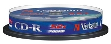 Диск CD-R Verbatim 700Mb 52x Cake Box (10шт) (43437)