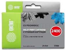 Картридж струйный Cactus CS-PGI2400XLC голубой для Canon MAXIFY iB4040/ МВ5040/ МВ5340 (20.4мл)