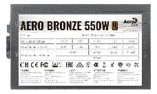 Блок питания Aerocool ATX 550W AERO BRONZE 80+ bronze (24+4+4pin) APFC 120mm fan 5xSATA RTL