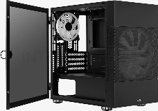 Корпус Aerocool Atomic V1 без БП, mATX, боковое окно (закаленное стекло), черный