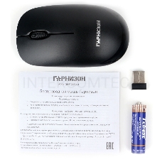 Мышь беспроводная Гарнизон GMW-445, черный, 3 кнопки, 1000 DPI